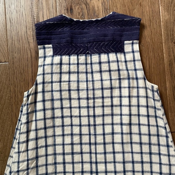Madewell Linen Windowpane Check Dress with Embroidery - Picture 12 of 15